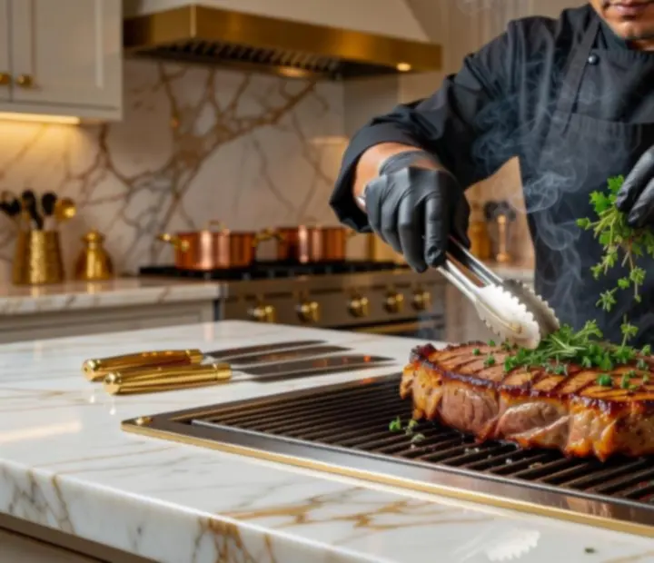 Prémium steak készítése séf által
